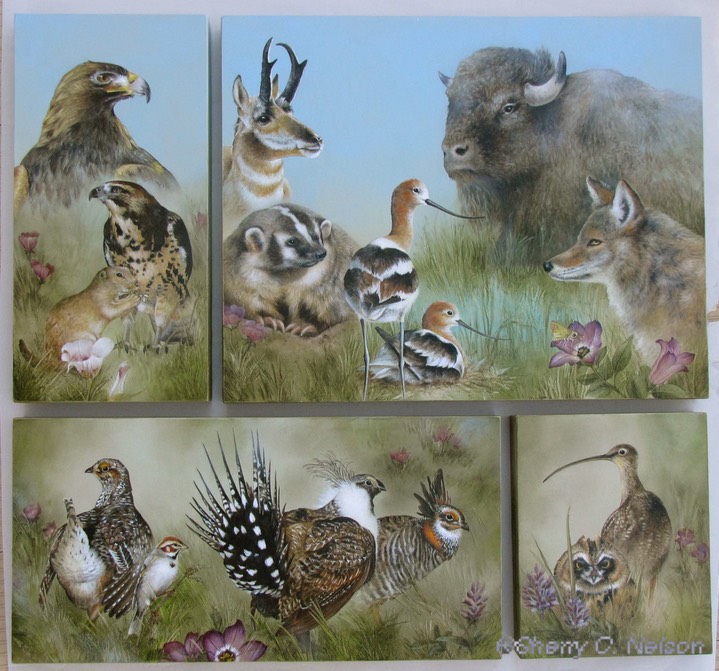 1.  Set of 4 - Faces of the Great Plains - $995.00
