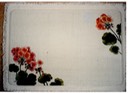 #13.Geraniums on a Placemat Protector, 12"x18" - $4.00