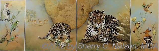 6.  Set of 4 - Leopard Country,  60" x 20" - $995.00